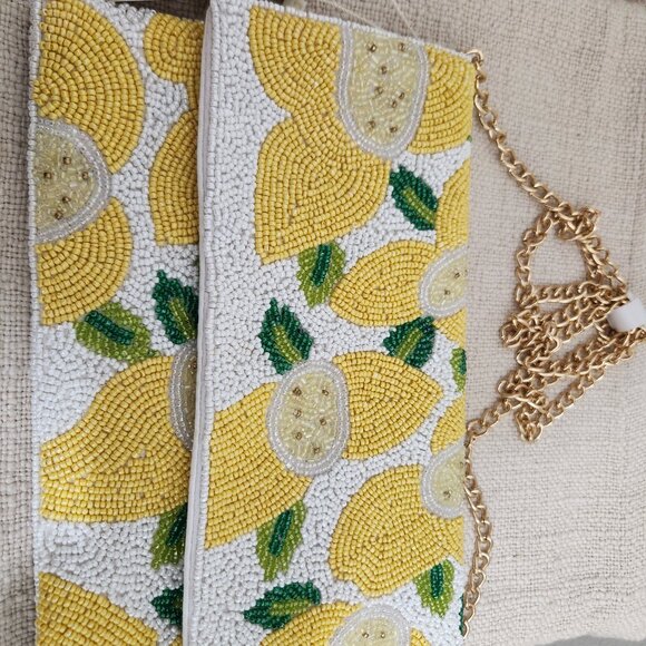 Lemon beaded  Crossbody made in India - Picture 3 of 6